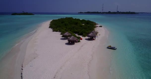 Pequena Ilha Com Guarda Sóis Espreguiçadeiras Cenário Koh Samui Tailândia — Vídeo de Stock