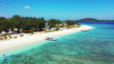 Güneşli deniz manzarası. Endonezya, Bali 'ye Seyahat.