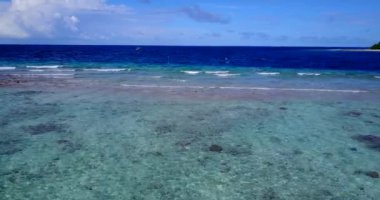 Mavi sakin deniz manzarası. Bahamalar, Karayipler 'de tropik tatil. 