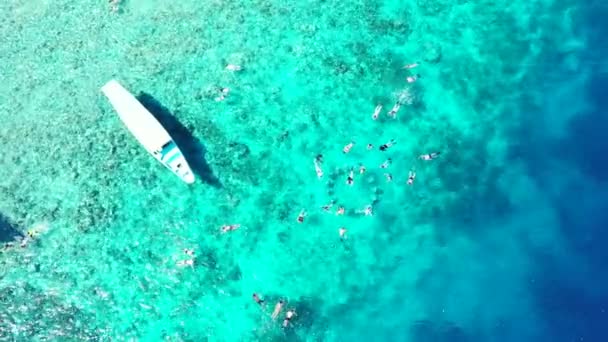 Ovanifrån Snorkling Turister Exotisk Naturscen Bali Indonesien — Stockvideo