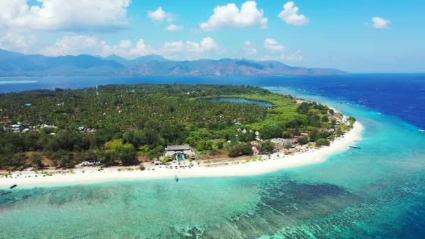 Meer Mit Bergen Hintergrund Sommerurlaub Nach Bali Indonesien — Stockvideo