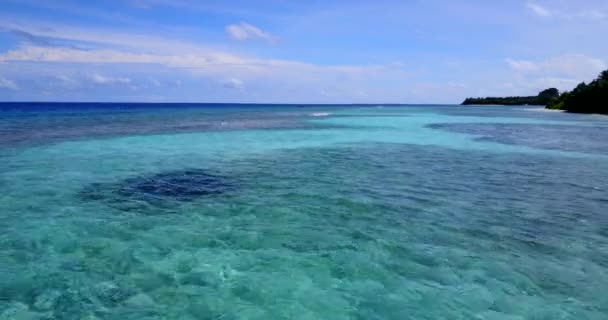 Beim Morgendlichen Blick Auf Plätscherndes Flaches Meerwasser Naturszene Von Fidschi — Stockvideo