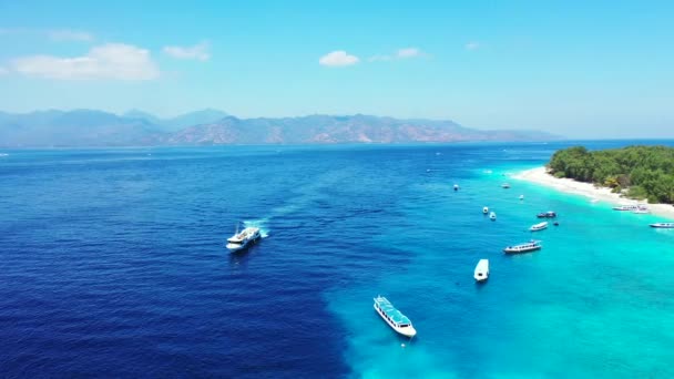 Mar Azul Turquesa Volta Ilha Paisagem Natural Bali Indonésia — Vídeo de Stock