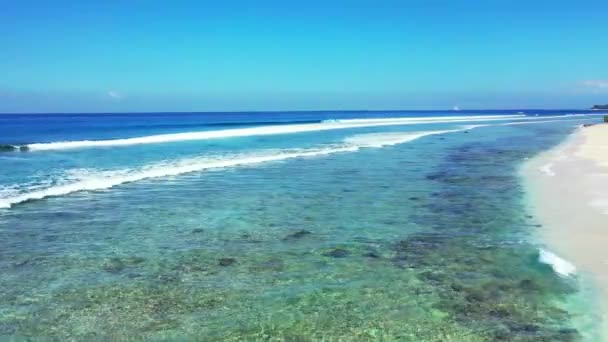 Čistý Oceán Zelenými Vlnami Výhledem Dno Exotická Dovolená Bali Indonésie — Stock video