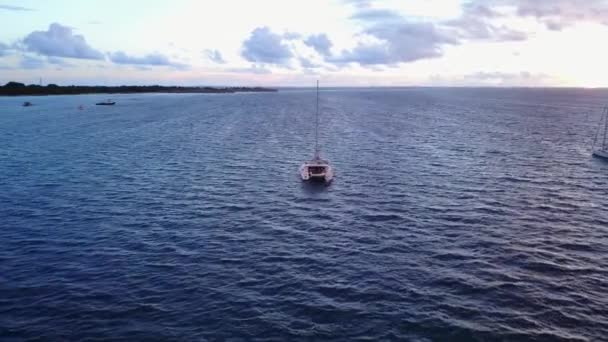 Jachty Zadokowały Pobliżu Wyspy Tropikalny Raj Bora Bora Polinezja Francuska — Wideo stockowe