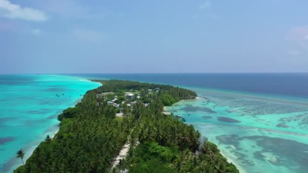 Eilandkust Overdag Landschappelijk Zeezicht Bali — Stockvideo