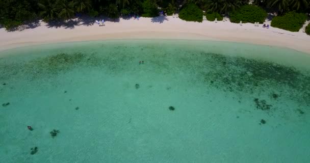 Hög Vinkel Syn Turkost Havsvatten Och Kust Tropiska Sommar Turism — Stockvideo