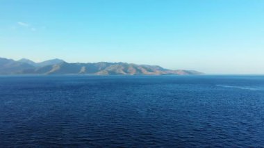 Huzurlu deniz manzarası. Dominik Cumhuriyeti, Karayipler 'in egzotik doğası. 