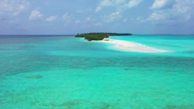 Hava mavisi ve turkuaz deniz manzarası. Fiji, Okyanusya 'nın doğal manzarası.