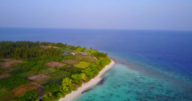 Empty coast during sunny morning. Enjoying nature of Bali, Indonesia. 