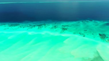 Gündüz vakti turkuaz deniz kenarı. Tayland, Asya 'da tatil sahnesi. 