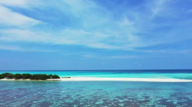 Idyllic turkuaz deniz manzarası. Barbados, Karayiplere Seyahat.