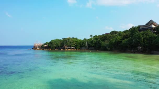 Türkis Blaue Küste Mit Weißem Sandstrand Sommerreise Nach Java Indonesien — Stockvideo