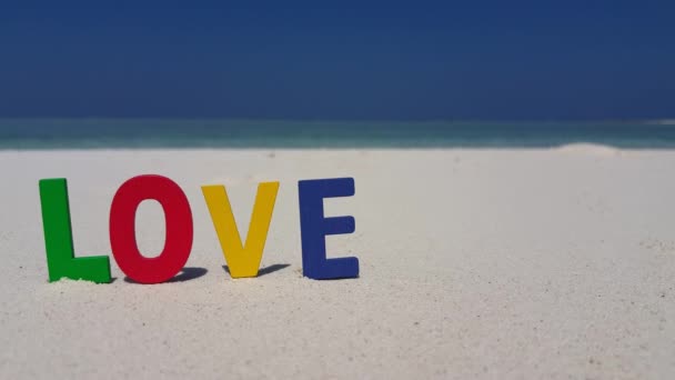 Kärleksbrev Stranden Tropiskt Paradis Barbados Västindien — Stockvideo
