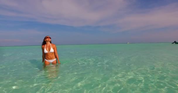 Piękne Ciało Fit Dziewczyna Wakacjach Jamajce Wysp — Wideo stockowe
