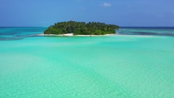 청록색 바다에 섬입니다 휴식을 취하는 아시아 말레이시아 — 비디오