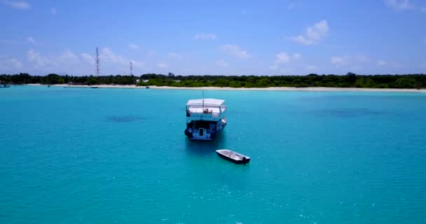 Touristenboote Nahe Der Tropischen Insel Gili Meno Indonesien — Stockvideo