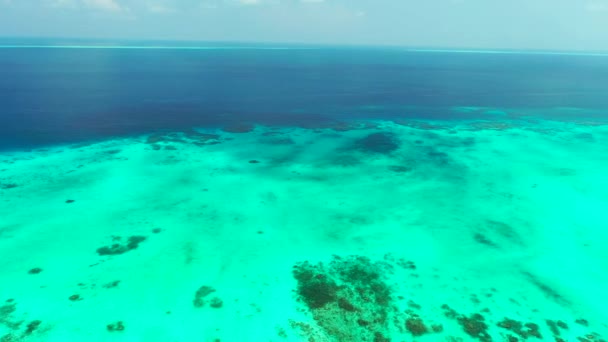 Sommar Exotiska Scen Bahamas Karibien Lugnt Sjölandskap Blå Och Turkosa — Stockvideo