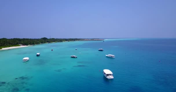 Barche Bianche Mare Blu Viaggio Estivo Alle Hawaii Stati Uniti — Video Stock