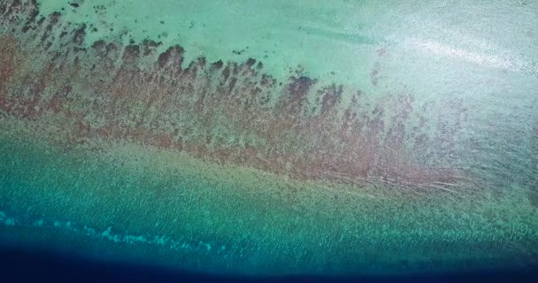 Drone Utsikt Över Klarblå Havet Strandlinje Sommarsemester Fiji Oceanien — Stockvideo