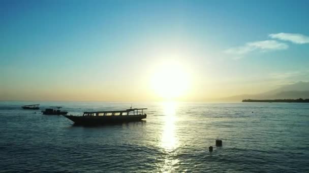 Barcos Beira Mar Durante Pôr Sol Viagem Verão República Dominicana — Vídeo de Stock