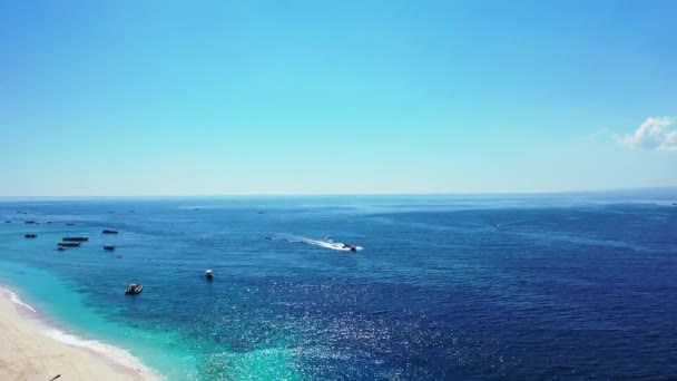 Mavi Denizdeki Teknelerin Manzarası Bora Bora Yaz Tatili Fransız Polinezyası — Stok video