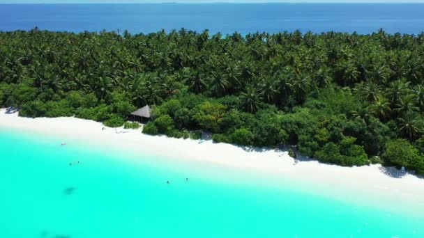 공중에서 청록색 바다로 뒤덮여 있었다 인도네시아 발리에서 휴가를 즐기는 — 비디오
