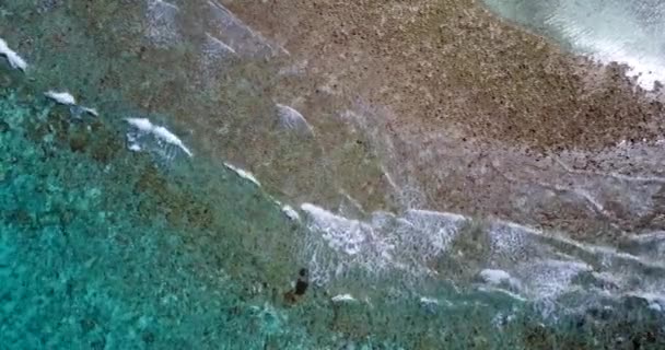 Естественная Текстура Волнистого Моря Наслаждаясь Природой Доминиканской Республики Карибского Бассейна — стоковое видео