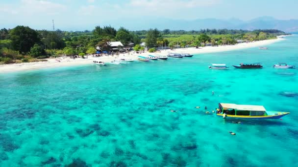 Bord Mer Tropical Avec Des Bateaux Sur Rivage Détente Estivale — Video