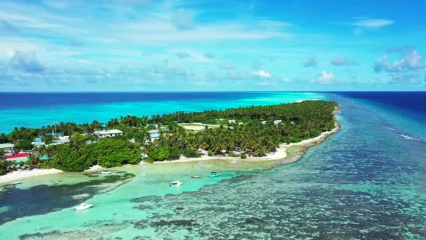 Élénk Türkiz Tengeri Szegélyek Szigete Trópusi Kirándulás Barbadosra Karib Szigetekre — Stock videók