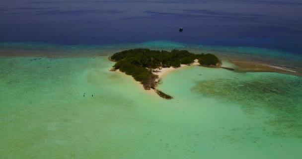 Letecká Pláň Slunečného Dne Exotická Dovolená Maledivách Jižní Asie — Stock video