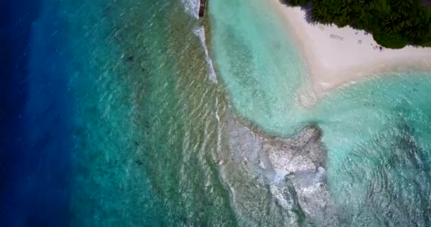 美丽的海景 清澈的绿松石水和热带库克群岛 南太平洋 — 图库视频影像