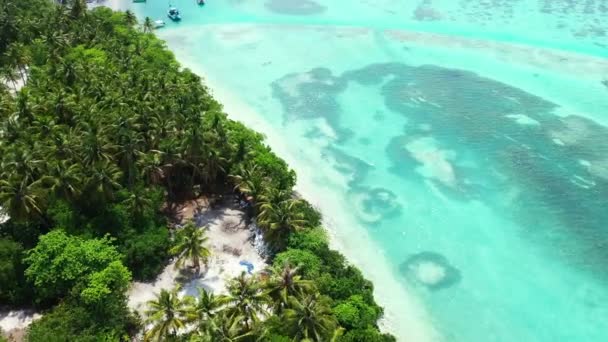 Lebendige Türkisfarbene Insel Meer Bahamas Idyllische Szenerie Karibik — Stockvideo
