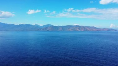 Hava deniz manzarası doğal arka plan. Endonezya, Bali 'de tropikal tatilin tadını çıkarıyorum..