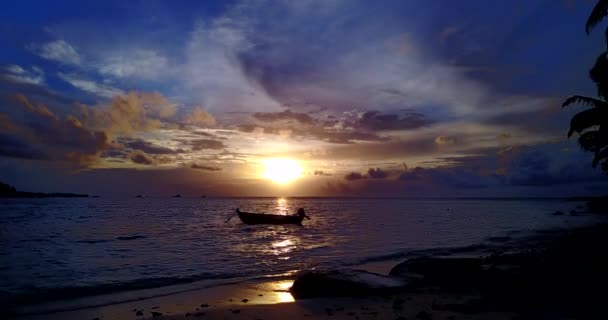 Pôr Sol Brilhante Junto Mar Férias Exóticas República Dominicana Caribe — Vídeo de Stock