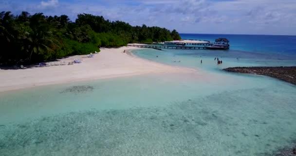 Shalow Vatten Stranden Tropiskt Paradis Bali Indonesien — Stockvideo