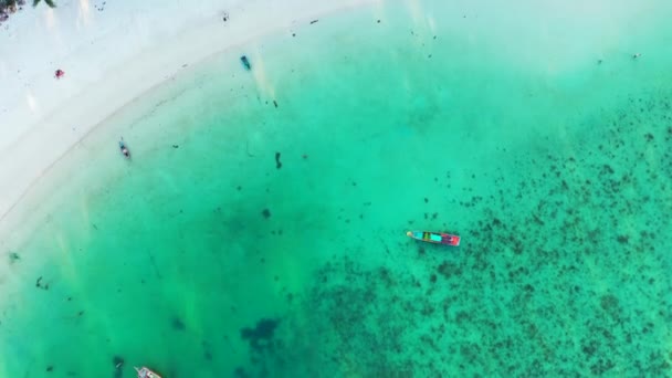 Tagsüber Sonniger Küstenbereich Tropischer Sommer Der Dominikanischen Republik Karibik — Stockvideo