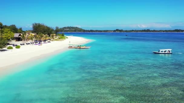 Soligt Havsområde Dagtid Sommar Tropisk Scen Dominikanska Republiken Karibien — Stockvideo