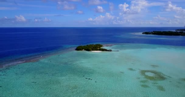 Prachtige Zeegezicht Met Blauw Turquoise Water Tropisch Eiland Malediven — Stockvideo