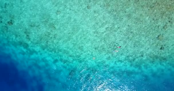 Вид Сверху Отдыхающих Голубой Воде Туристов Тропический Отпуск Бали Индонезия — стоковое видео