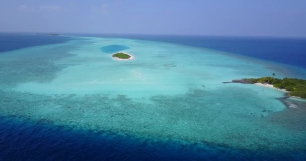 Exotische Sommerreise Nach Bahamas Karibik Luftaufnahme Der Insel Mit Sand — Stockvideo