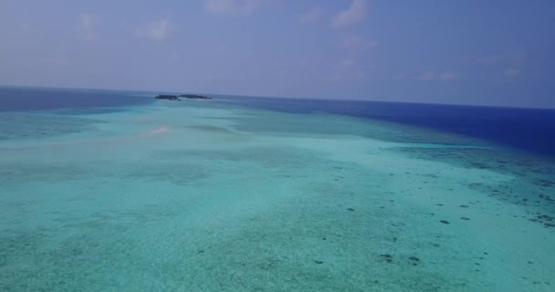 Natural Scene Fiji Oceania View Exotic Green Island Turquoise Blue — Stock Video