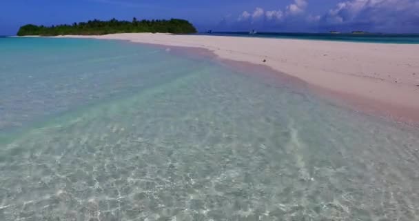 Tropisch Exotisch Maagdelijk Strand Met Turquoise Helder Water Vakantie Het — Stockvideo