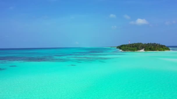 Żywe Turkusowe Morze Wokół Wyspy Krajobraz Przyrody Antigua — Wideo stockowe
