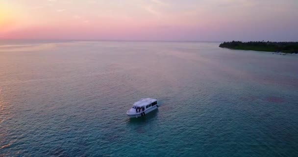 柔和的海滨落日景象 在马尔代夫 南亚的异国情调度假 — 图库视频影像