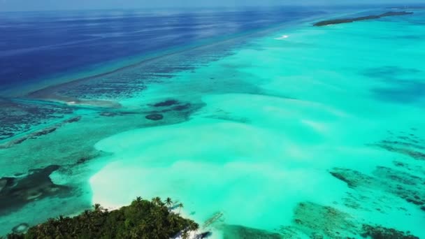 Strahlend Türkisfarbenes Meer Zur Mittagszeit Sommerentspannung Bora Bora Französisch Polynesien — Stockvideo
