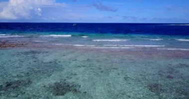 Sakin deniz manzarası. Barbados, Karayipler 'e tropik gezi.  