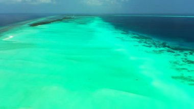 Canlı yeşil deniz manzarası. Barbados, Karayipler 'in tropik cenneti. 