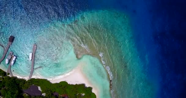 Flygfoto Över Kantad Med Havsvatten Landskap Thailand Asien — Stockvideo