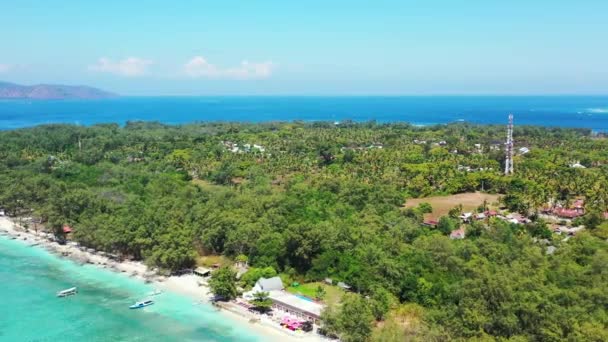 Vista Aérea Isla Verde Veraniega Viaje Bora Bora Polinesia Francesa — Vídeo de stock